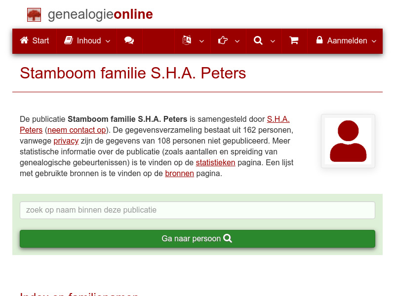 Screenshot van website