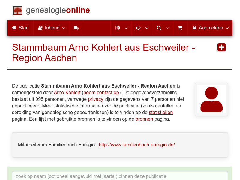 Screenshot van website