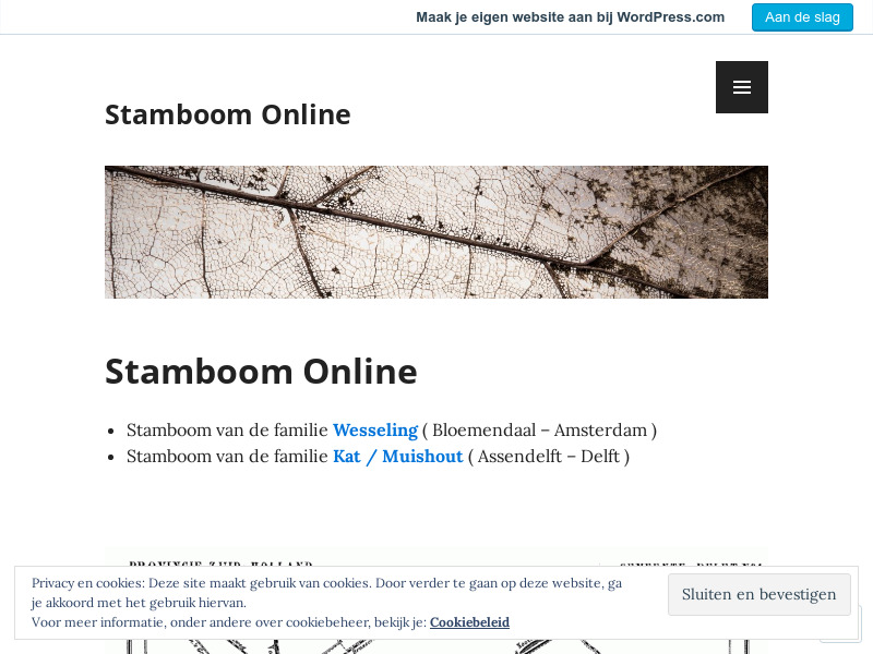 Screenshot van website