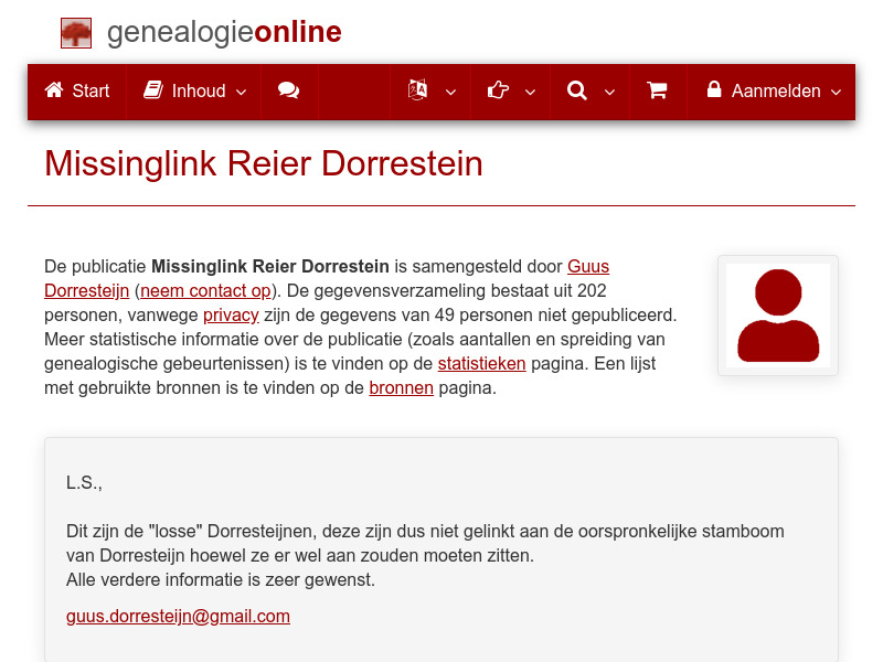 Screenshot van website
