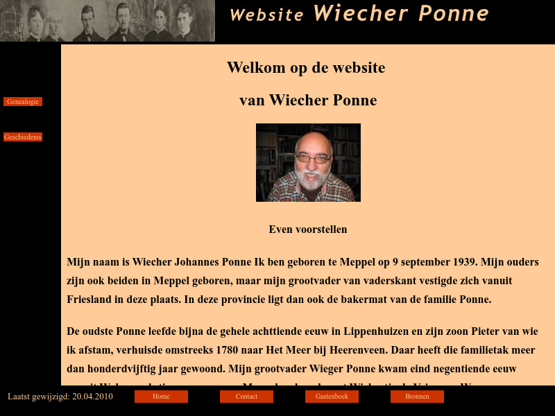 Screenshot van website