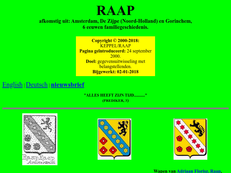 Screenshot van website