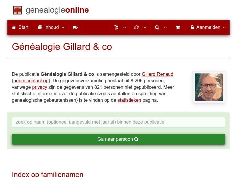 Screenshot van website