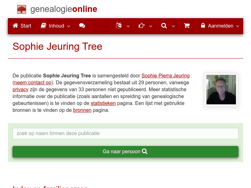 Screenshot van website