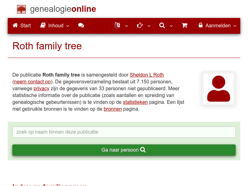 Screenshot van website