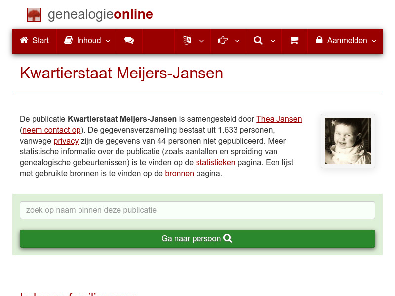 Screenshot van website