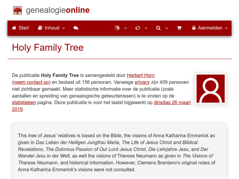 Screenshot van website