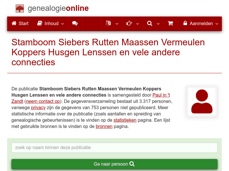 Screenshot van website
