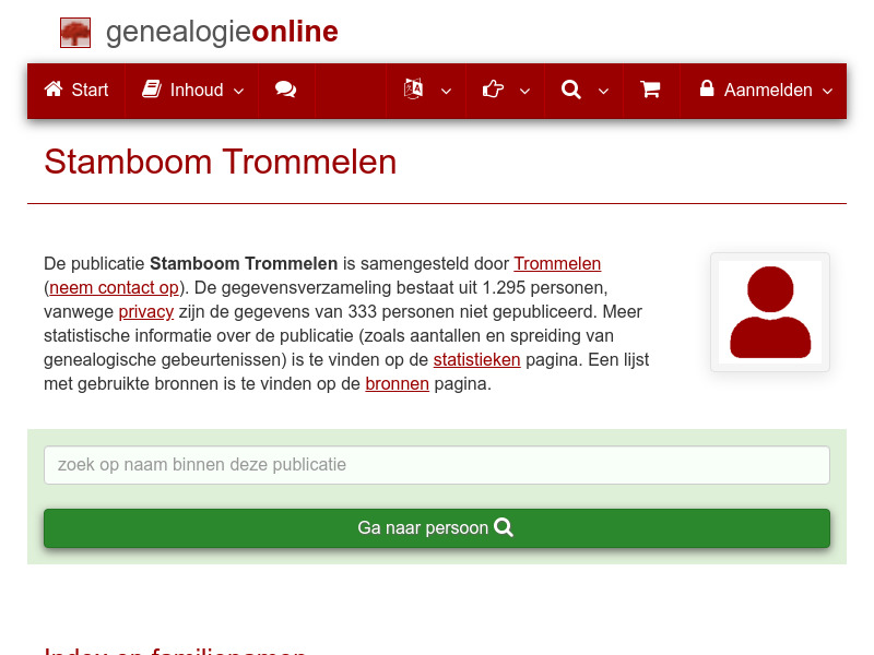 Screenshot van website