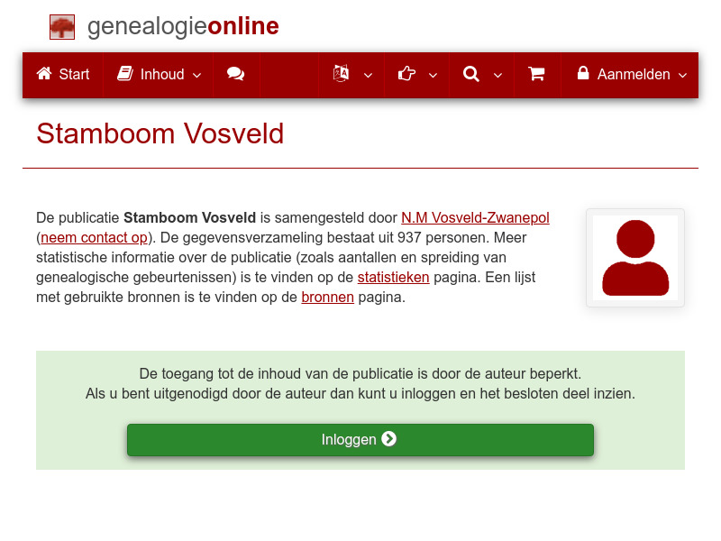 Screenshot van website