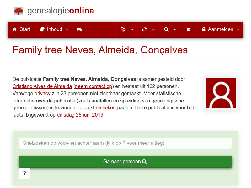 Screenshot van website