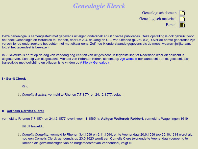 Screenshot van website