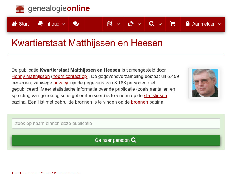 Screenshot van website