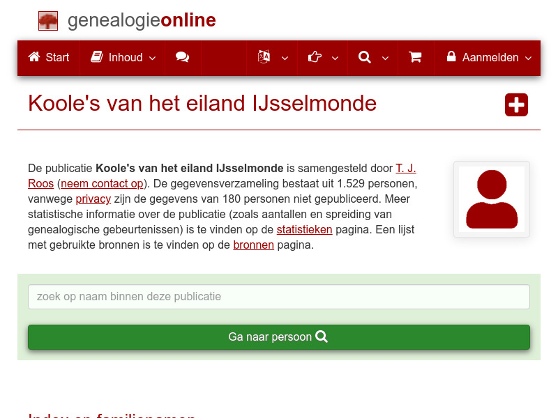 Screenshot van website