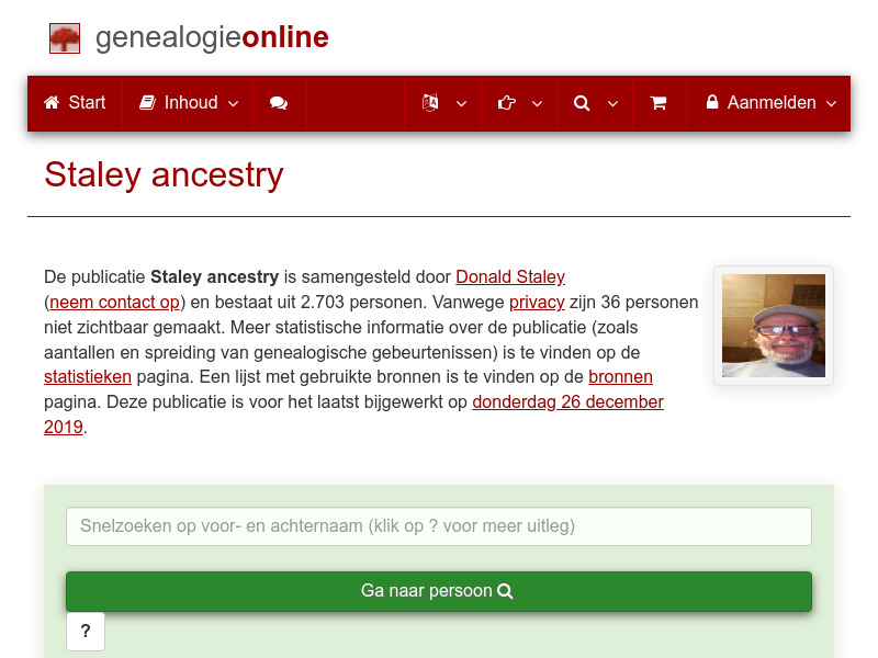 Screenshot van website