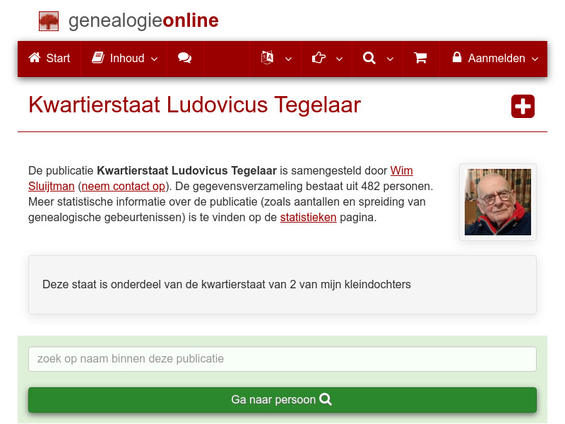 Screenshot van website