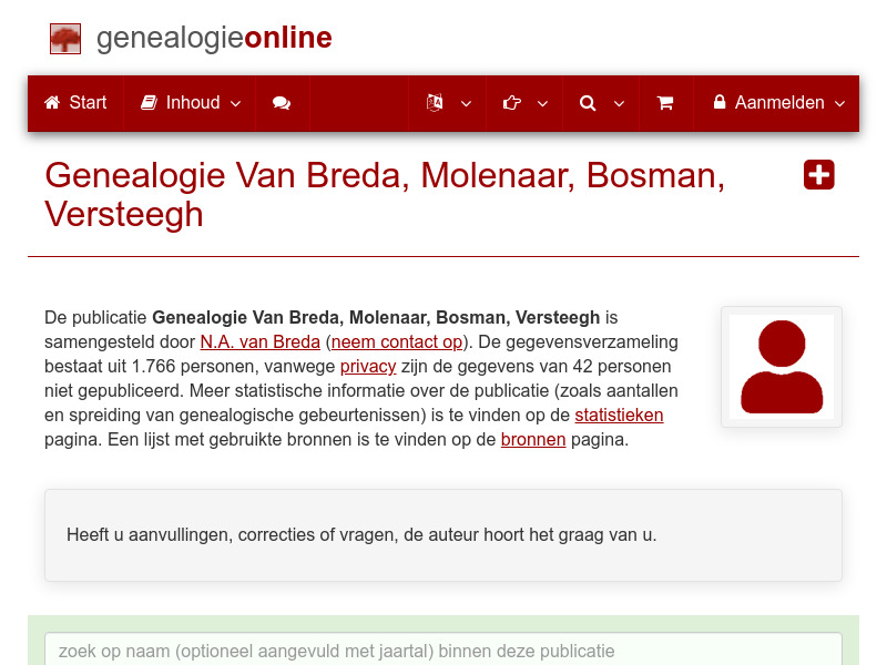 Screenshot van website