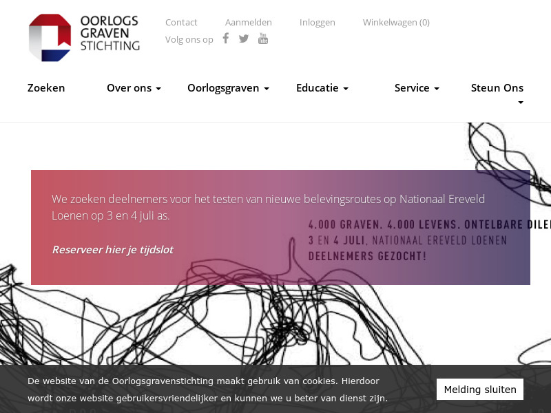 Screenshot van website