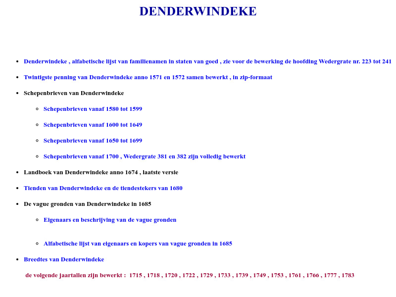 Screenshot van website