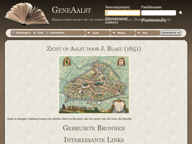 Screenshot van website