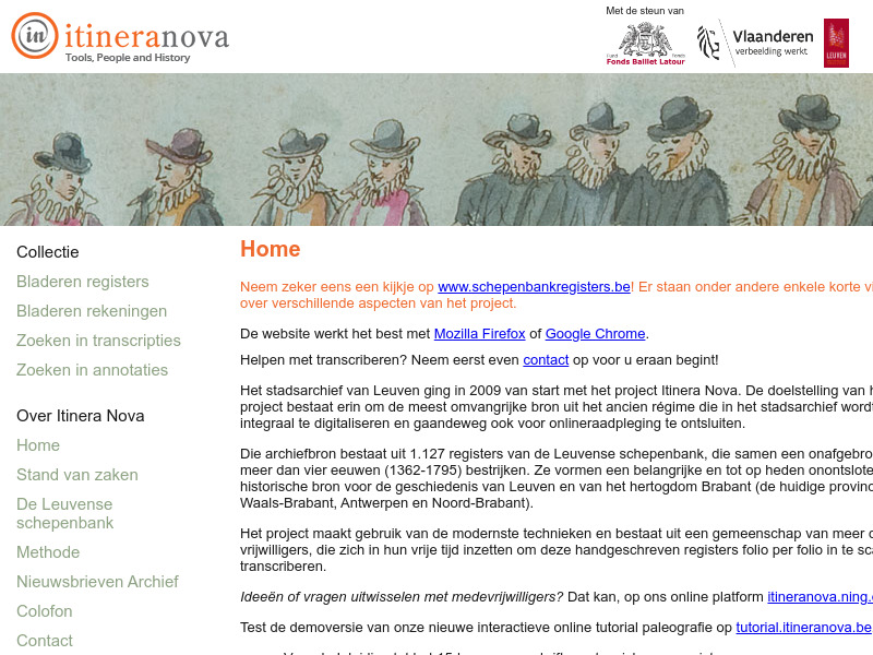 Screenshot van website