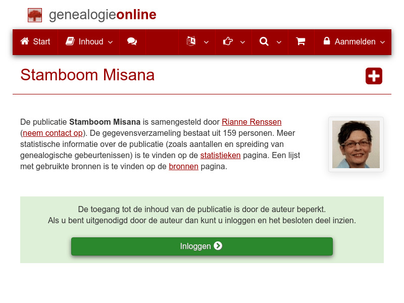 Screenshot van website