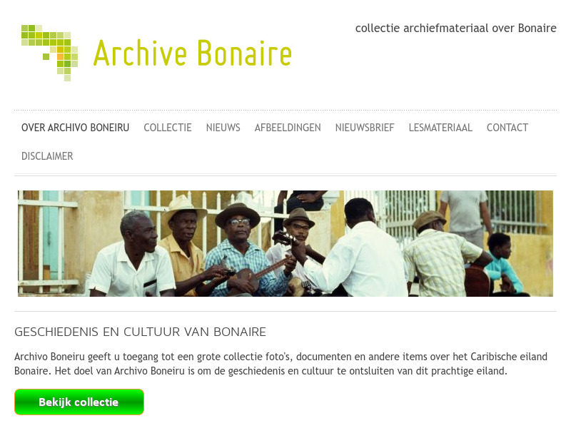 Screenshot van website