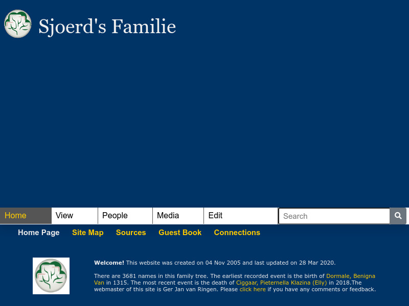 Screenshot van website