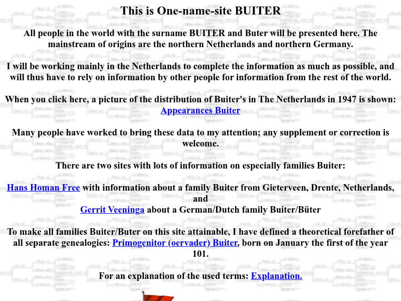 Screenshot van website