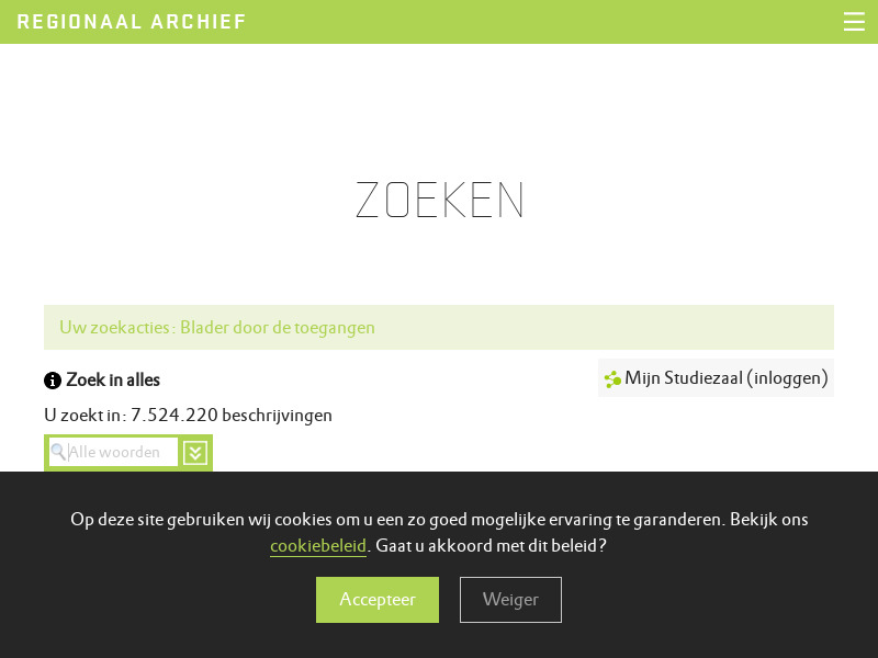 Screenshot van website