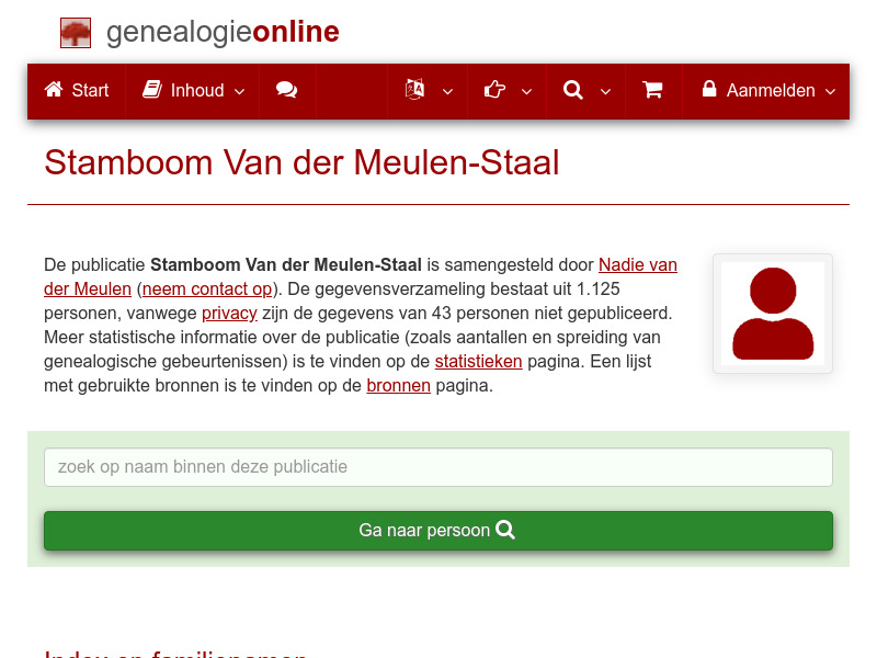 Screenshot van website