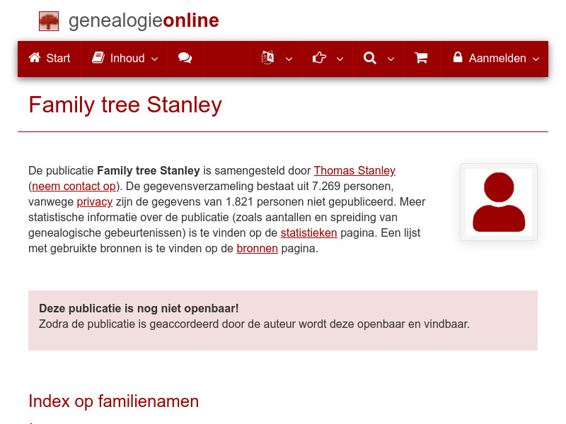 Screenshot van website