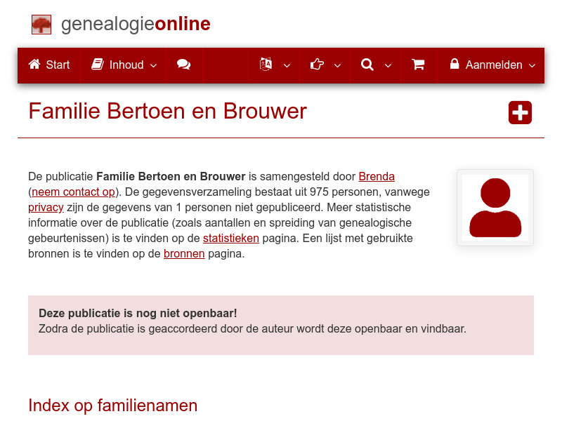 Screenshot van website