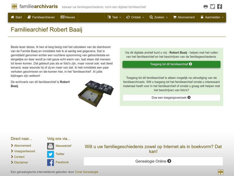 Screenshot van website