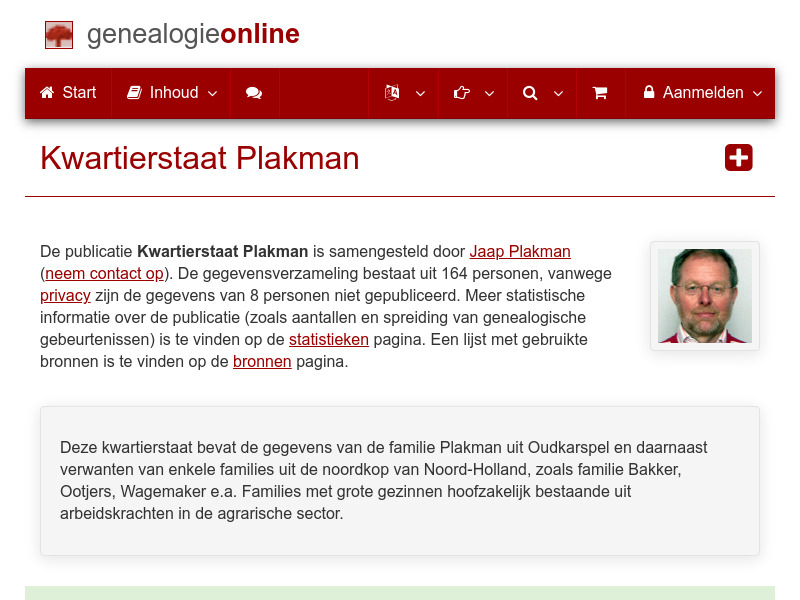 Screenshot van website