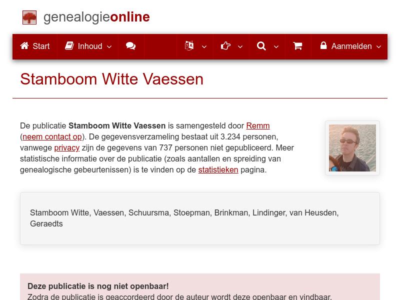 Screenshot van website