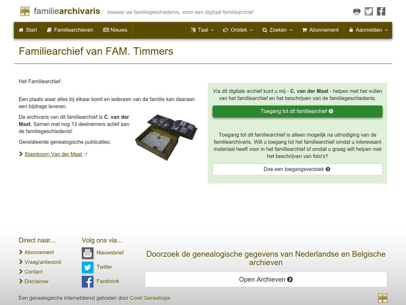 Screenshot van website