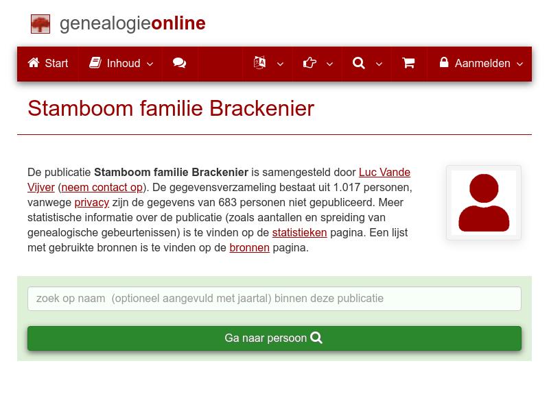 Screenshot van website