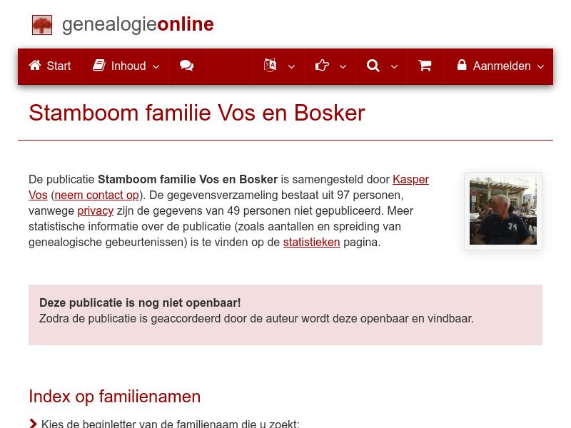 Screenshot van website
