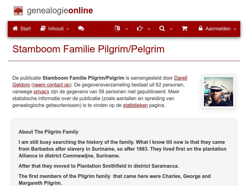 Screenshot van website