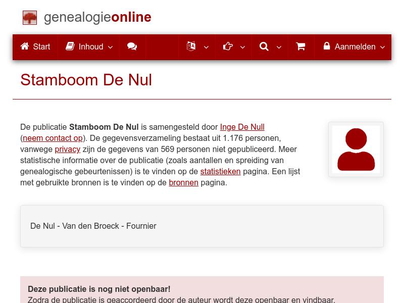Screenshot van website