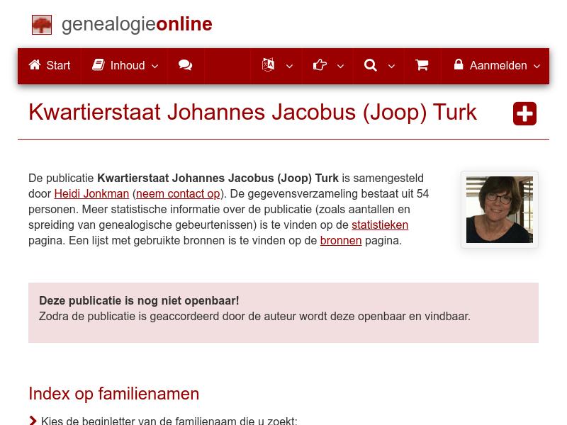 Screenshot van website