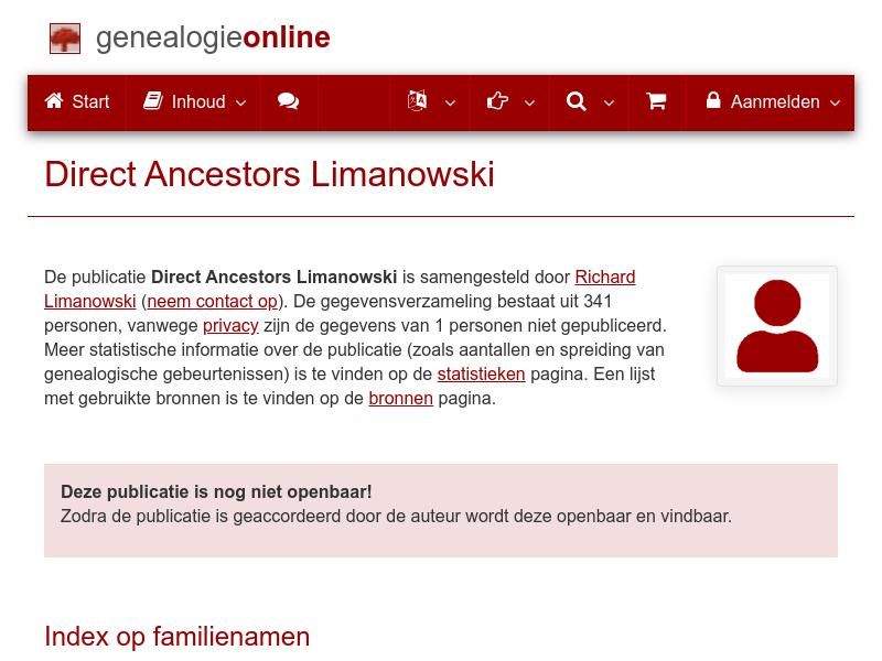 Screenshot van website