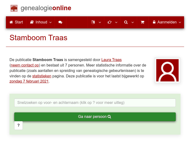 Screenshot van website