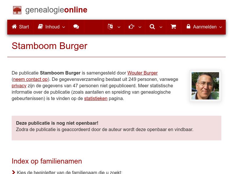 Screenshot van website