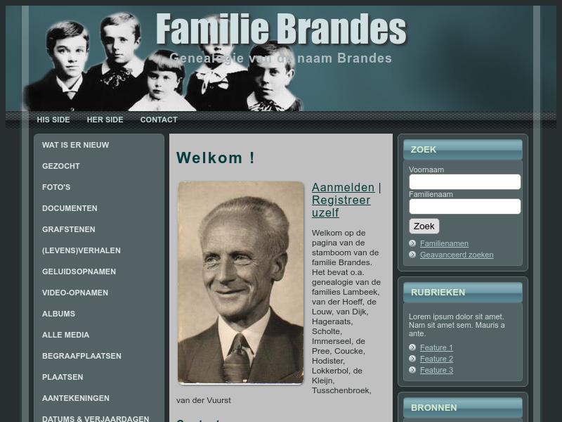 Screenshot van website