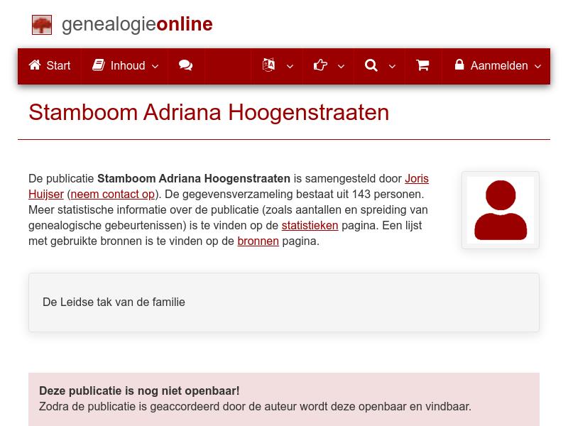 Screenshot van website