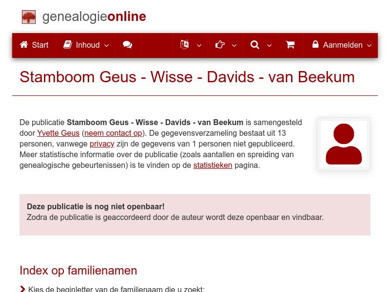 Screenshot van website