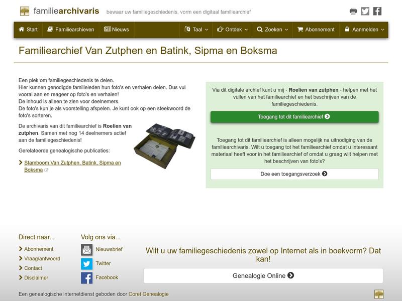Screenshot van website