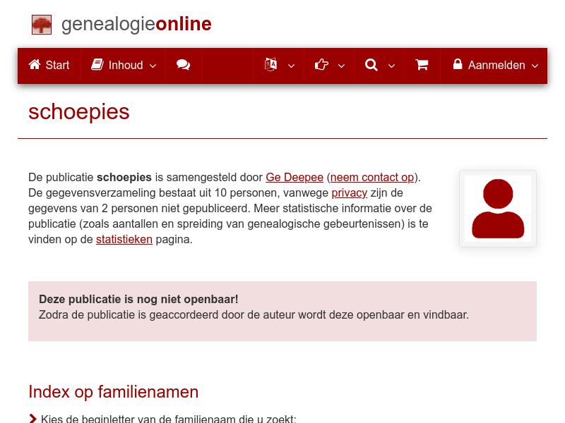 Screenshot van website